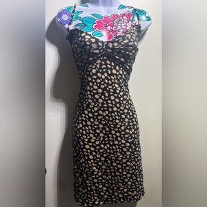 Black Daisy Print Dress